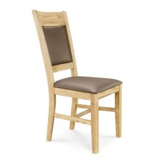 Clemence Richard Oak Chair Leather Or Fabric Seat &  Back (014)