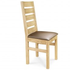 Clemence Richard Oak Ladder Back Chair With Leather Or Fabric Seat (026)