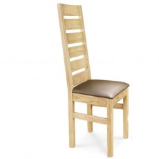 Clemence Richard Oak Ladder Back Chair With Leather Or Fabric Seat (027)