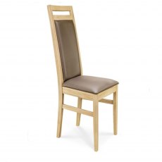 Clemence Richard Oak Dining Chair Leather Seat &  Back (030)