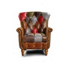 Vintage Sofa Company Alderley Leather Patchwork Chair (Fast Track)