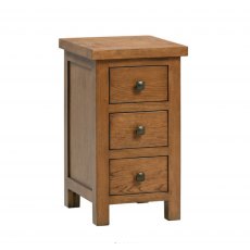 Devonshire Dorset Rustic Oak Compact 3 Drawer Bedside