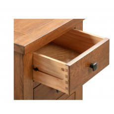 Devonshire Dorset Rustic Oak Compact 3 Drawer Bedside