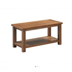 Devonshire Dorset Rustic Oak Large Coffee Table With Shelf