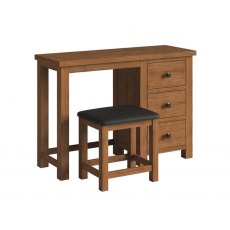 Devonshire Dorset Rustic Oak Dressing Table & Stool