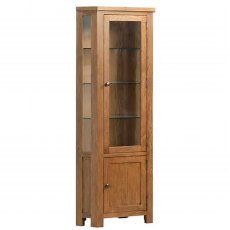 Devonshire Dorset Rustic Oak Glazed Corner Display Cabinet