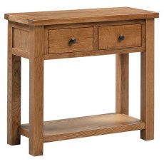 Devonshire Dorset Rustic Oak 2 Drawer Console Table