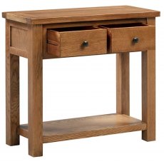 Devonshire Dorset Rustic Oak 2 Drawer Console Table