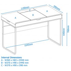 Alphason Desks Dorset With Sliding Storage