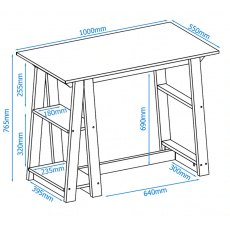 Alphason Desks Penzance Oak & Black