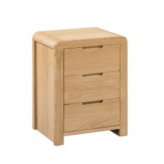 Julian Bowen Curve Oak 3 Drawer Bedside