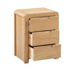 Julian Bowen Curve Oak 3 Drawer Bedside