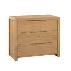 Julian Bowen Curve Oak 3 Drawer Bedside Chest