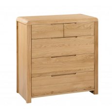 Julian Bowen Curve Oak 3 + 2 Drawer Chest