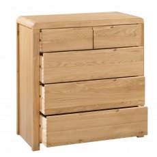 Julian Bowen Curve Oak 3 + 2 Drawer Chest