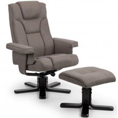 Julian Bowen Malmo Swivel Recliner & Stool Fabric