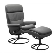 Stressless Rome with Adjustable Headrest Original Base Chair & Footstool