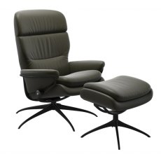 Stressless Rome With Adjustable Headrest Star Base Chair & Footstool