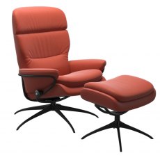 Stressless Rome With Adjustable Headrest Star Base Chair & Footstool