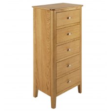 Global Home Bath Narrow 5 Drawer Tallboy