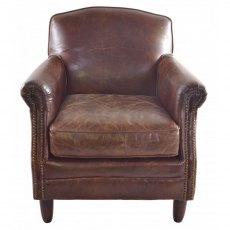 Ancient Mariner Seating Vintage Leather Studded Front Armchair