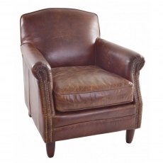Ancient Mariner Seating Vintage Leather Studded Front Armchair