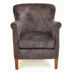 Ancient Mariner Seating Cromarty Charcoal Velvet Armchair