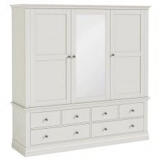 Corndell Bordeaux Triple Wardrobe with Six Drawers