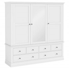 Corndell Bordeaux Triple Wardrobe with Six Drawers