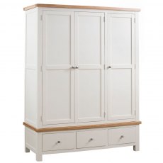 Devonshire Dorset Painted Triple Wardrobe With 3 Drawers