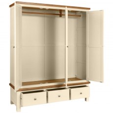 Devonshire Dorset Painted Triple Wardrobe With 3 Drawers