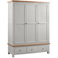 Devonshire Dorset Painted Triple Wardrobe With 3 Drawers