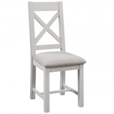 Devonshire Dorset Painted Cross Back Chair With Fabric Seat