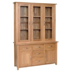 Devonshire New Oak 4' 6' Glass Display Cabinet