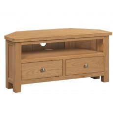 Devonshire Dorset Light Oak Large Corner TV Unit