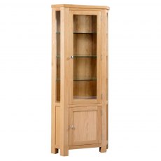 Devonshire Dorset Light Oak Glazed Corner Display