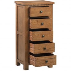 Devonshire Dorset Rustic Oak  Drawer Tall Chest