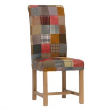 Carlton Furniture Rollback Patchwork Chair Leather Mix & Wool Mix