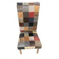 Carlton Furniture Rollback Patchwork Chair Leather Mix & Wool Mix