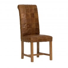 Carlton Furniture Rollback Patchwork Chair 3L Leather