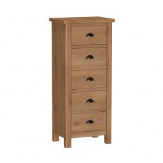 Hafren Collection KRAO 5 Drawer Narrow Chest