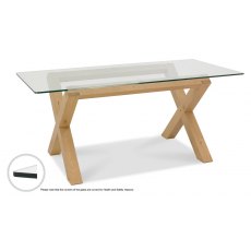 Bentley Designs Turin Light Oak Glass Top Dining Table