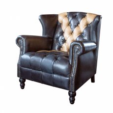 Vintage Sofa Company Crompton Saltire Leather Chair