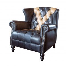 Vintage Sofa Company Crompton Saltire Leather Chair Vintage Sofa Company Crompton Saltire Leather Chair
