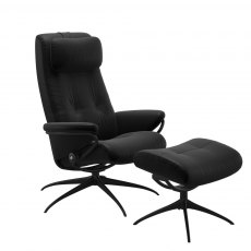 Stressless Berlin Recliner High Back Chair & Footstool (Star Base)