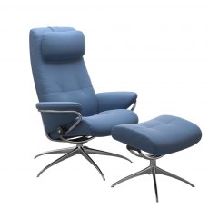 Stressless Berlin Recliner High Back Chair & Footstool (Star Base)