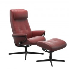 Stressless Berlin Recliner High Back Chair & Footstool (Cross Base)