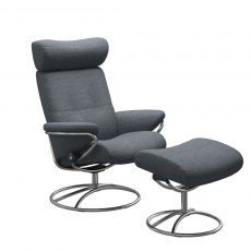 Stressless Berlin Recliner Chair & Footstool With Adjustable Headrest (Original Base)