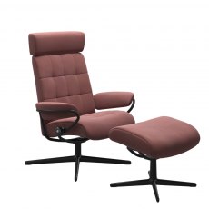 Stressless London Recliner Chair With Adjustable Headrest & Footstool (Cross Base)