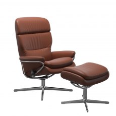 Stressless Rome Recliner Chair With Headrest & Footrest (Urban Cross Base)